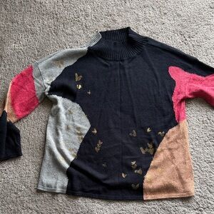 NIC+ZOE Multicolor Cowl Neck Sweater